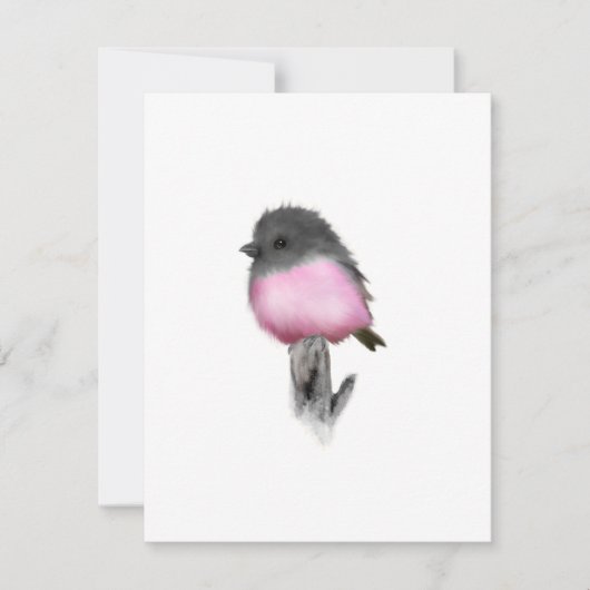 Pink Robin Bird Merci Cartes de notes (Devant)