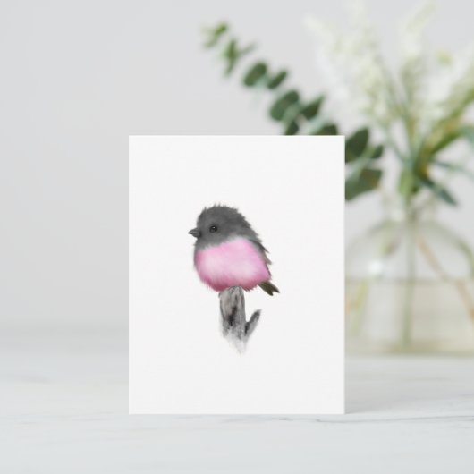 Pink Robin Bird Merci Cartes de notes (Debout devant)