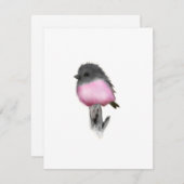 Pink Robin Bird Merci Cartes de notes (Devant / Derrière)