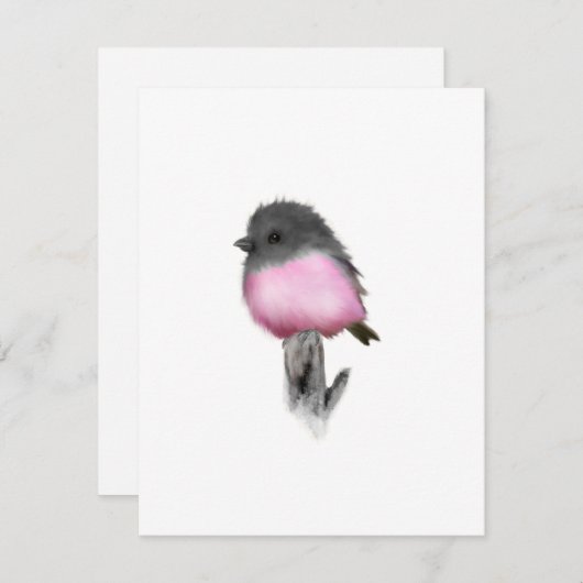 Pink Robin Bird Merci Cartes de notes (Devant / Derrière)
