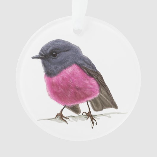 Pink Robin Songbird Ornament (voorkant)