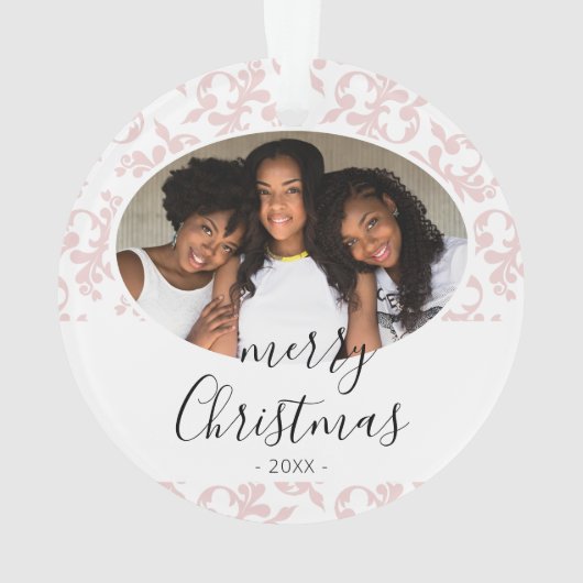 Pink Rococo Joyeux Noël Script Photo (dos)