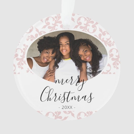Pink Rococo Joyeux Noël Script Photo (devant)