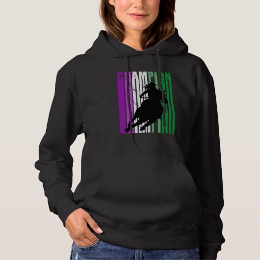 Pink Rodeo Champion Cowgirl on Horse Barrel Racing Hoodie (Voorkant)