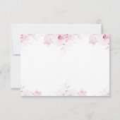 Pink Romantic Roses Elegant White RSVP Card (Dos)