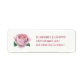 PInk Rose-adreslabels Etiket (Voorkant)