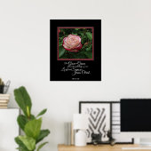 Pink Rose Bible Verset Oeuvre Mur Art / Poster (Bureau à domicile)