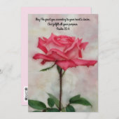 Pink Rose Blessing Faith Flat Note Kaart (Voorkant / Achterkant)