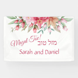 Pink Rose Blush Wedding Gefeliciteerd Spandoek