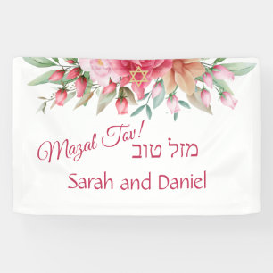 Pink Rose Blush Wedding Gefeliciteerd Spandoek