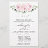Pink Rose Botanical Wedding Ceremony Programme (Achterkant)