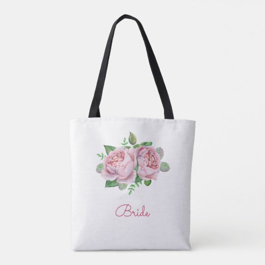 Pink Rose Bridal Tote Bag (Achterkant)