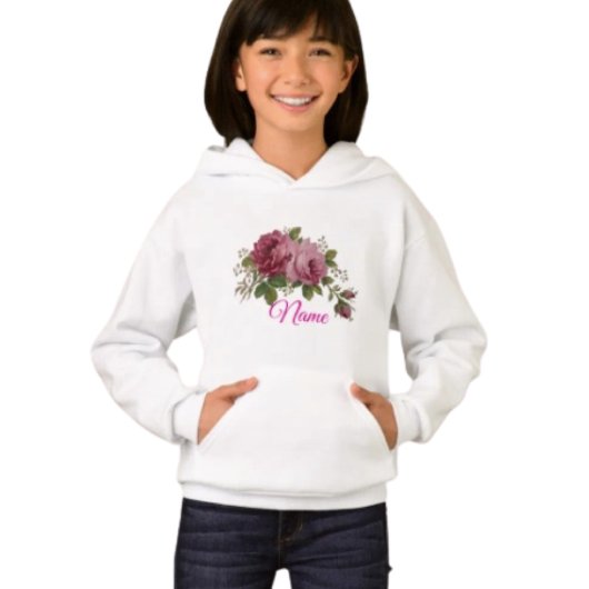 Pink Rose Elegance Hoodie