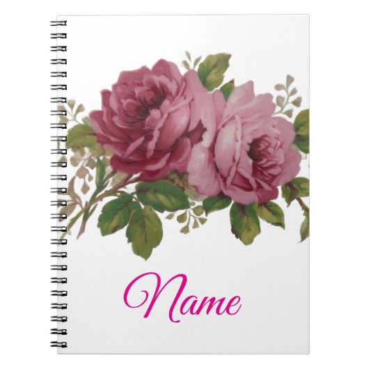 Pink Rose Elegance Notitieboek (Voorkant)