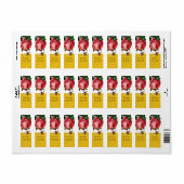 PINK ROSE EN HONEY BEE, BEEKEEPER ETIKET (Full Sheet)