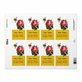PINK ROSE EN HONEY BEE, BEEKEEPER ETIKET (Full Sheet)