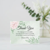 Pink Rose Eucalyptus Funeral Bedankt Opmerking (Staand voorkant)