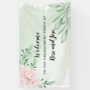Pink Rose Eucalyptus verlovingsfeest welkom Spandoek