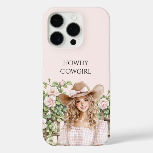 Pink Rose Floral Fence Cowgirl Case-Mate iPhone Case (Achterkant)