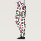 Pink Rose Floral Pattern Leggings (Links)