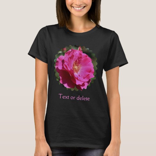 Pink Rose Floral Personalized T-shirt (Voorkant)