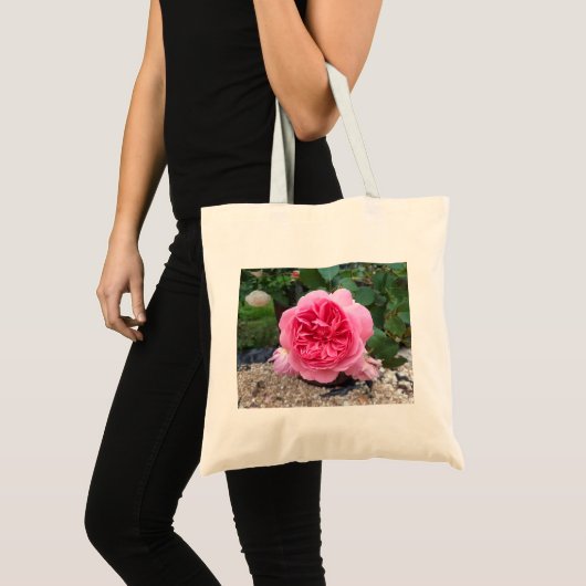 Pink Rose Flower Floral Botanical Canvas Tote Bag (Devant (produit))