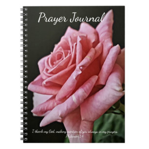Pink Rose Flower Prayer Journal Notitieboek