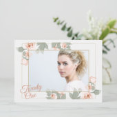 Pink Rose foto Lijst Uitnodiging (Staand voorkant)