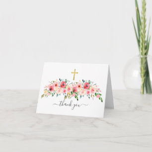 Pink Rose Gold Cross Bedankt voor je reactie