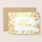 Pink Rose Gold Foil Invitations de mariage (Devant avec enveloppe)
