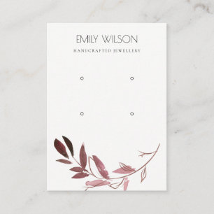 PINK ROSE GOLD FOLIAGE TWEE LOGO VAN DE OPSLAG VISITEKAARTJE