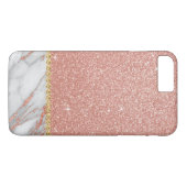 Pink Rose Gold Glitter en Sparkle Marble Case-Mate iPhone Case (Achterkant (Horizontaal))