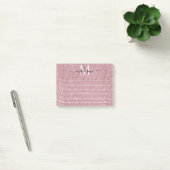 Pink Rose Gold Monogram Script Glitter Sparkle Post-it® Notes (Kantoor)