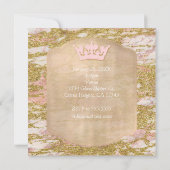 Pink Rose Gold Princess SWEET 16 Uitnodiging (Achterkant)