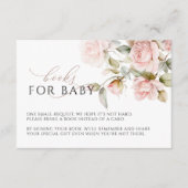 Pink Rose & Greenery Feuille Livres Demande Carte (Devant)