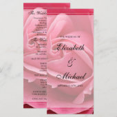 Pink Rose huwelijksprogramma Programma (Voorkant / Achterkant)