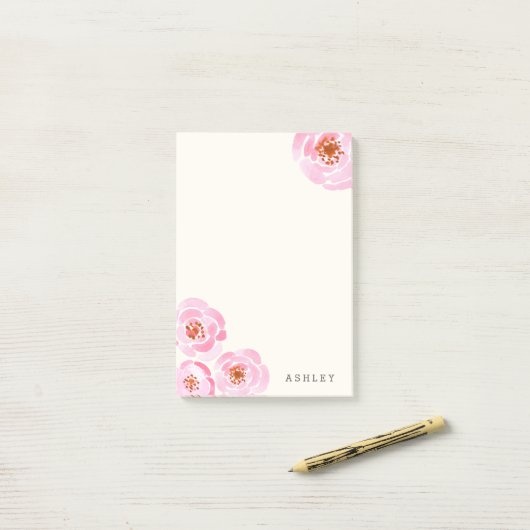 Pink Rose Imprimer Post-it (Sur un bureau)