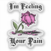 Pink Rose in Despair Sticker (Voorkant)