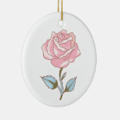 PINK ROSE KERAMISCH ORNAMENT (Rechts)