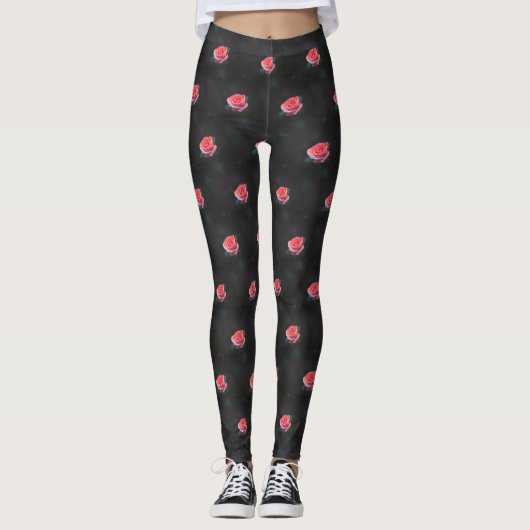 Pink Rose Leggings (Voorkant)
