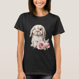 Pink Rose Lop Bunny Rabbit T-shirt