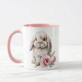 Pink Rose Lop Eared Bunny Rabbit Mok (Links)