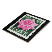 Pink Rose Love Tegeltje (Zijkant)