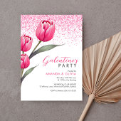 Pink Rose Modern Galentine's Day Party uitnodiging