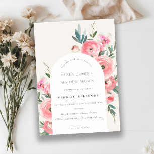 Pink Rose Orchid Arch Waterverf Floral Wedding Kaart