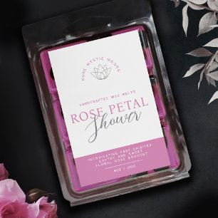 Pink rose parfumé cire fond produit étiquette