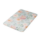 Pink Rose Pastel Garden Pattern Badmat (Gekanteld)
