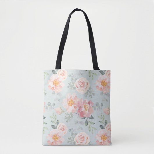 Pink Rose Pastel Garden Pattern Draagtas (Voorkant)