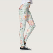 Pink Rose Pastel Garden Pattern Leggings (Rechts)