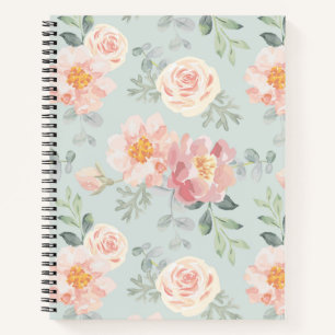Pink Rose Pastel Garden Pattern Notitieboek